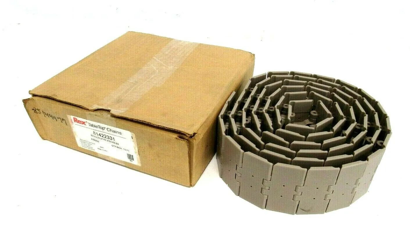 NEW REXNORD 81422331 TABLETOP CHAIN 9.5FT 831K3.25 LF E2 3/32 HOLES