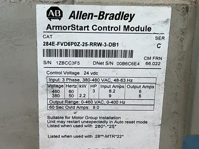 Used ALLENBRADLEY 284EFVD6P0Z25RRW3DB1 Starters Ohio US | HGR 24 #1326213