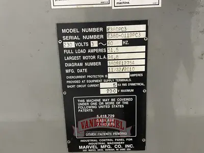 Used 2010 MARVEL MANUFACTURING E380A PC3 Miter Saws Michigan US | Vander Ziel Machinery Sales #483374