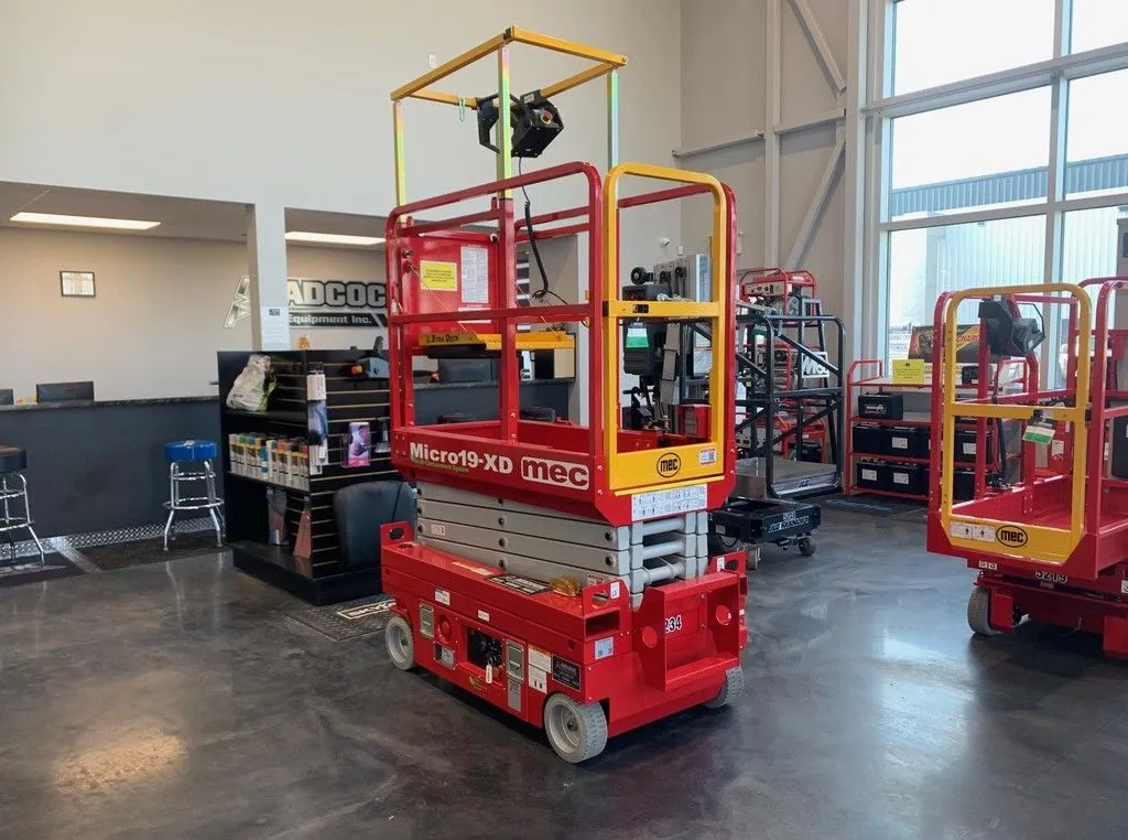 New | in-Stock 2026 MEC MICRO 19-XD ELECTRIC SCISSOR LIFT Scissor Lifters Alberta CA | Adcock Equipment #1417610
