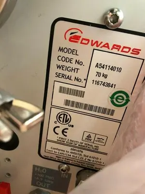 EDWARDS PUMP IXL120 A54114010 WITH EDWARDS GVI63M