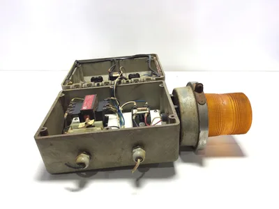 Vintage Industrial Alarm Control Box w/ Strobe Light & Siren