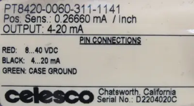 USED CELESCO PT8420-0060-311-1141 POSITION TRANSDUCER PT842000603111141