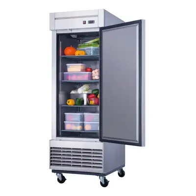 New | in-Stock Dukers New Dukers D28R Stainless Steel Single Solid Door Commercial Reach-in Refrigerator Refrigerators Illinois US | Falcon Restaurant Supply #1376395