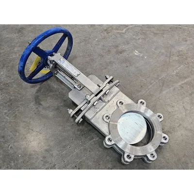 Used 6" A-C Valve Inc. Stainless Steel Manual Knife Gate Valve