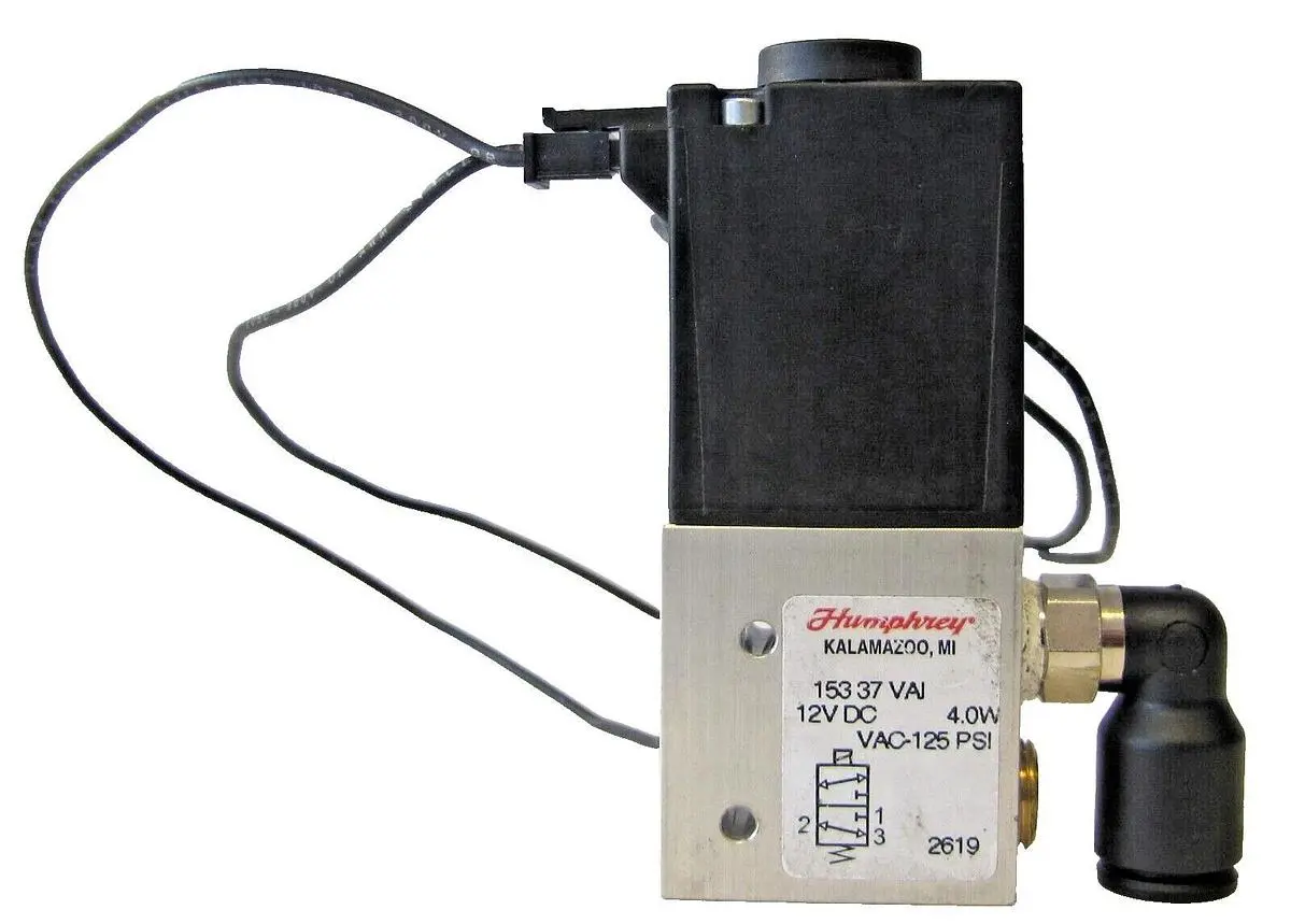 Humphrey 153 37 VAI Balanced Solenoid Valve 12 VDC 12V DC 1/8" NPSC Port 125 PSI