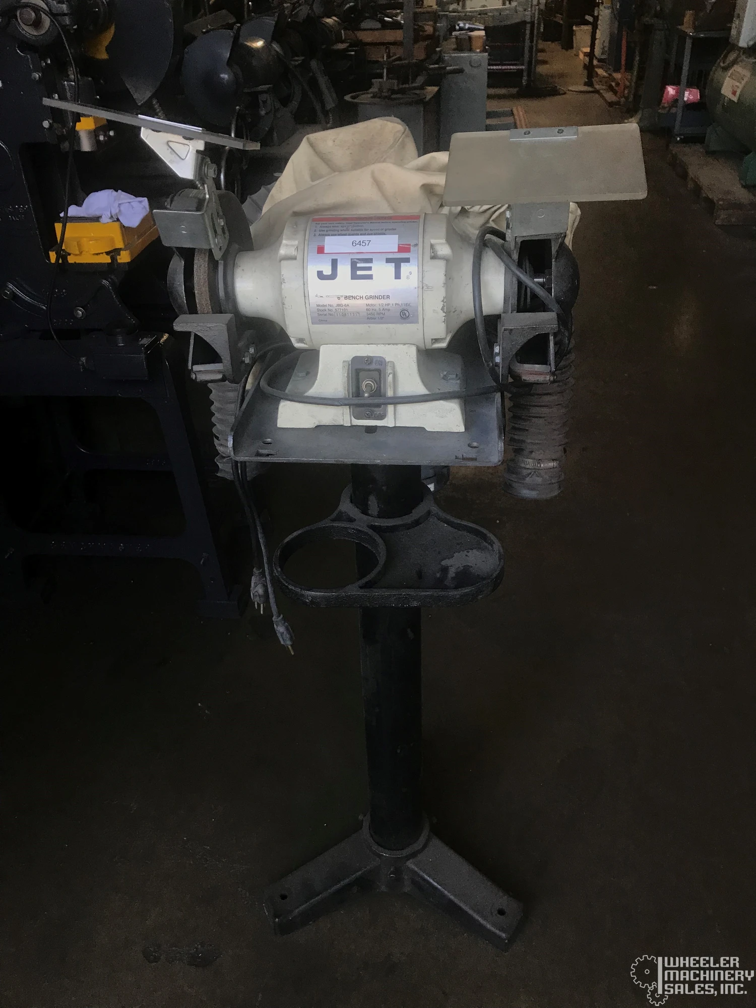 Jet JBG-6A Pedestal Grinder With Dust Collector 6" #6457 #1