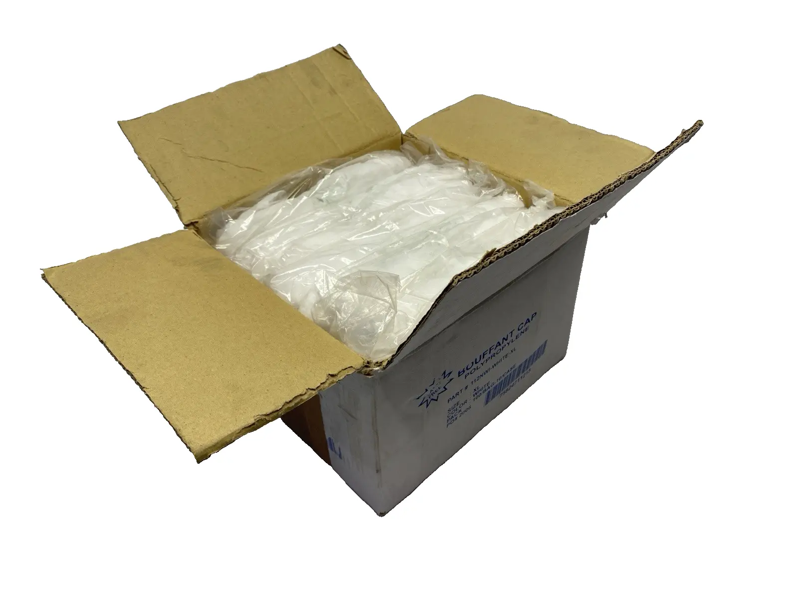 112NWI-WHITE-XL | Bouffant Cap Polypropylene Beard Cover 21" LOT OF 800 - New – Open box