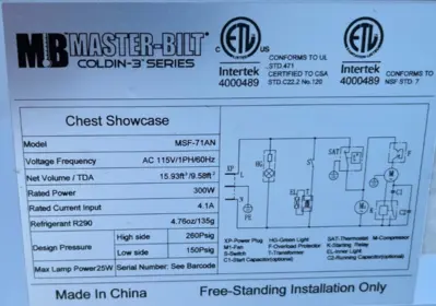 75-0007 Master-Bilt MSF-71AN Glass Chest Freezer