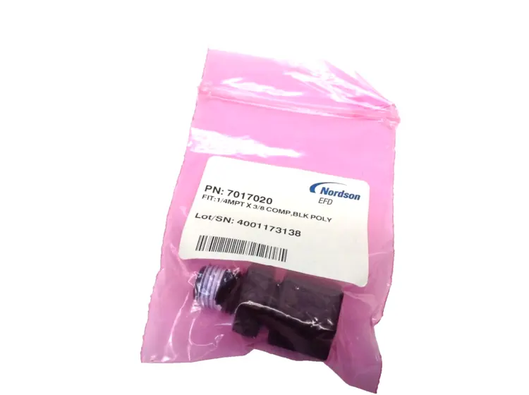 New | in-Stock Nordson EFD 1/4 MPT X 3/8 Compression Black Poly Valve Fitting Valves/Fittings Michigan US | Maverick Industrial Sales #1390587