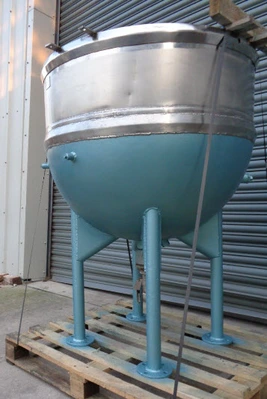 400 L S/S JKTD Open Top Hemispherical Mixing Tank