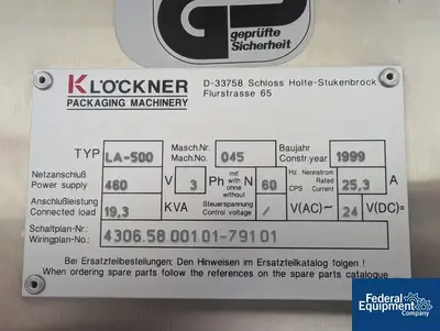 USED Klockner Klockner Vertical Strip Packer, Model LA-500