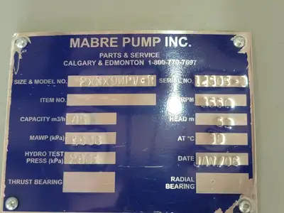 New | in-Stock 2006 MABRE PUMP WPV-R Parts (Hydraulics and Pneumatics) British Columbia CA | Lenmark #259303