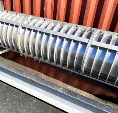FKC HX-550 screw press for fish dewatering, 304SS & CS frame.