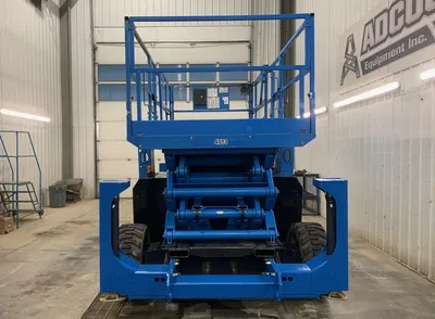 Used 2014 GENIE GS-4390RT ROUGH TERRAIN SCISSOR LIFT Scissor Lifters Alberta CA | Adcock Equipment #1418030