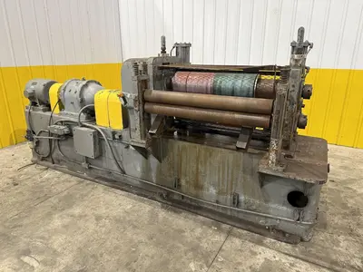 36”  YODER MODEL #M3 POWERED SLITTING HEAD w/ POWERED FEED & HOLD DOWN ROLLS : STOCK #22953
