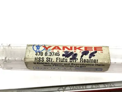 USED YANKEE STRAIGHT FLUTE D/P REAMER HSS 0.3745 DIA