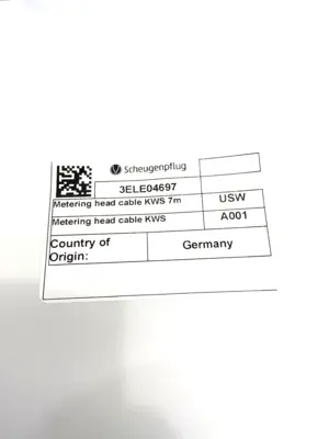 USED SCHEUGENPFLUG METERING HEAD CABLE KWS 7M LENGTH