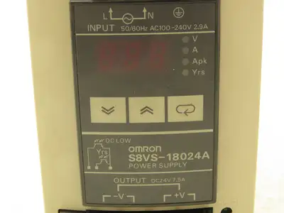 Omron S8VS-18024A Switch Mode Power Supply In 100-240VAC Out 24VDC 7.5A Lot of 2