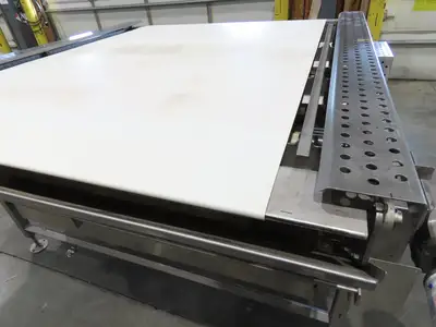Woods 70"W x 74"L Sanitary Food Grade Infeed Conveyor 55"W Belt 480V 3PH 57FPM