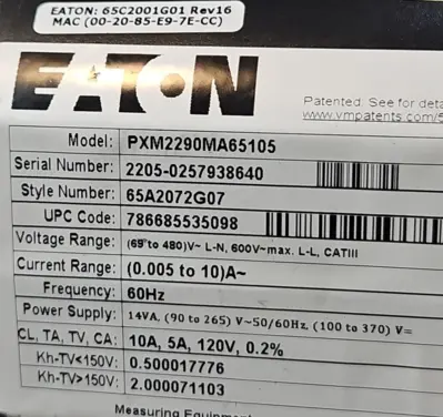 Eaton PXM2290MA65105 Power Metter PXM 2000 (BIN745)