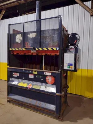 72" X 30" JV MFG CRAM A LOT MODEL #VB-72-B VERTICAL HYDRAULIC CARDBOARD BALER: STOCK #18054