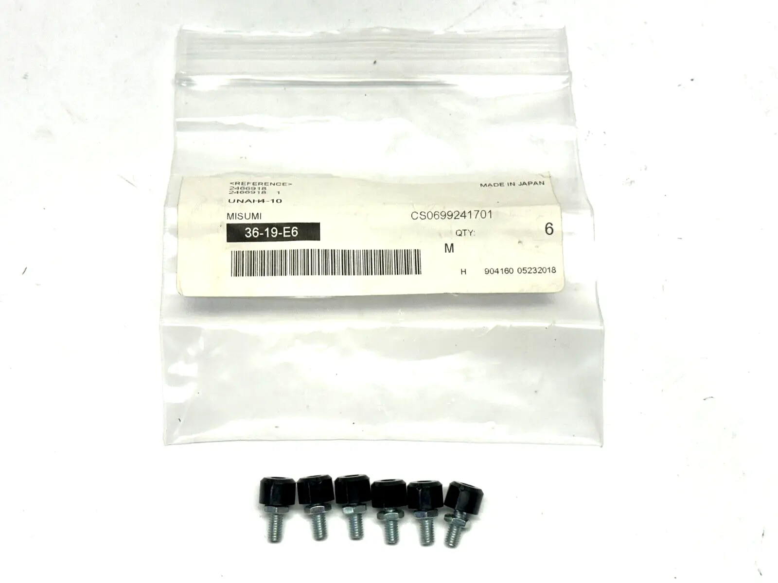 UNAH4-10 | Misumi  Hex Head Stopper Bolts Urethane Bumper M4 10mm LOT OF 6 - New Other