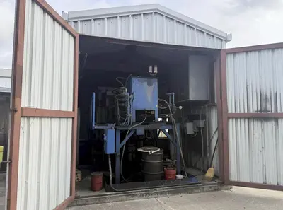 2000 TON HEAVY DUTY 4-POST HYDRAULIC STRAIGHTENING PRESS. STOCK # 0543726