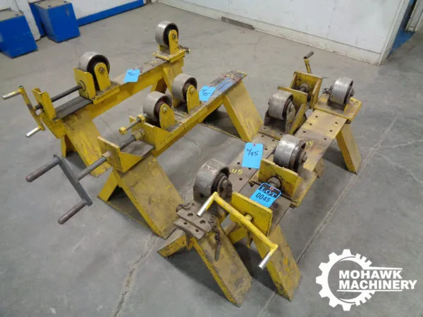 (4) SETS ADJUSTABLE TANK TURNING IDLER ROLLS w/6” DIAMETER ROLLS - 8” TO 28” ADJUSTABLE ROLL CENTER DISTANCE