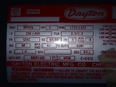 Dayton 1 Hp Motor