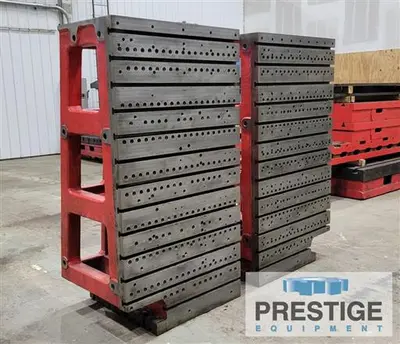 74.625" x 39.375" T-Slotted Angle Plates w/ Surface Fixture Plates, Qty. 2