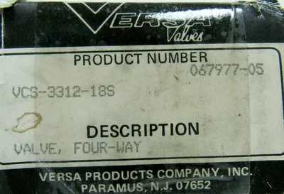 NEW VERSA VALVES VCS-3312-18S SOLENOID VALVE VCS331218S