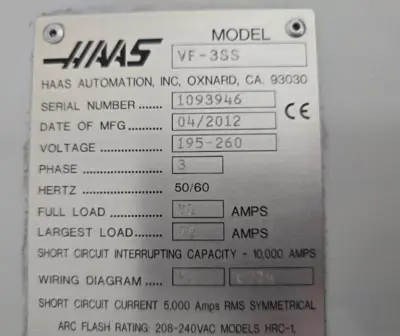 2012 HAAS VF-3SS Vertical Machining Centers | Bayou Machinery (17)
