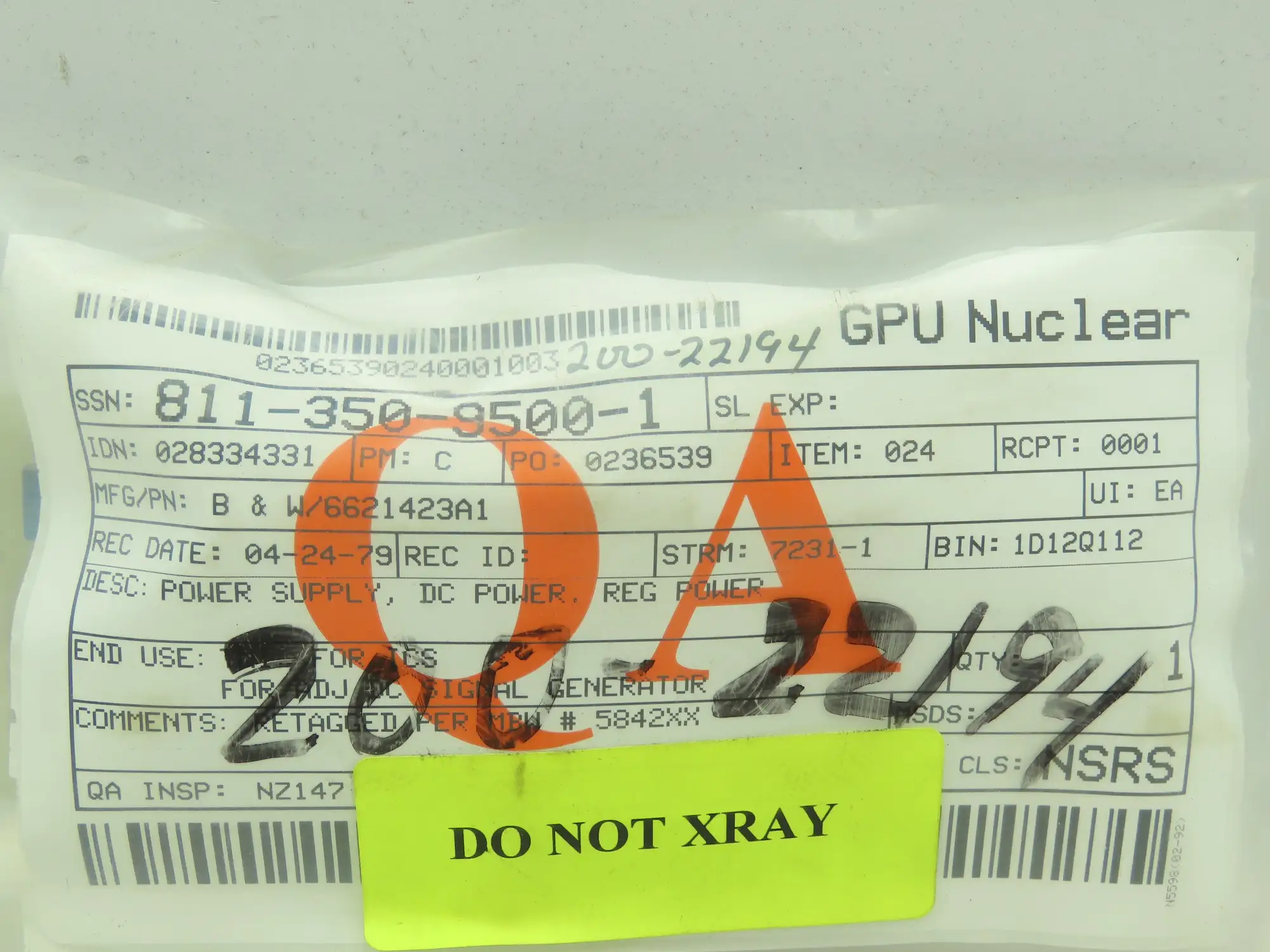 Bailey 6621423A1 Power Supply DC Meter Supply