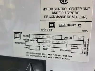 USED SQUARE D MODEL 6