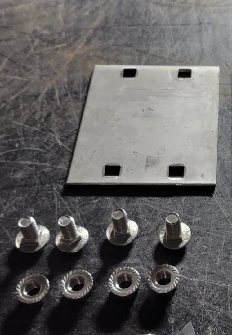 Dock Backer Plate w/ 4pcs Carriage Bolts 4pcs Hex Flange Nuts