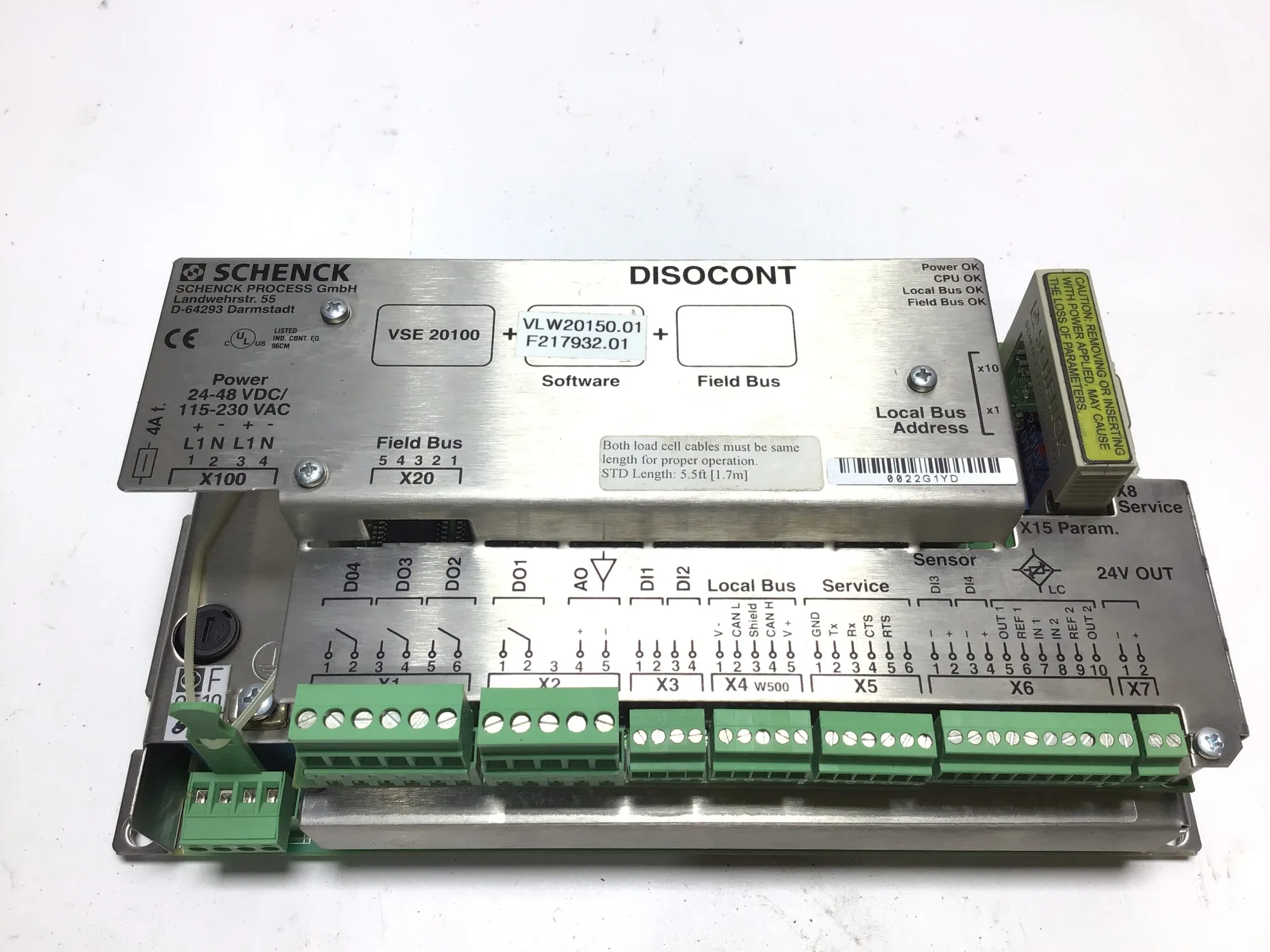 USED SCHENCK PROCESS VSE 20100