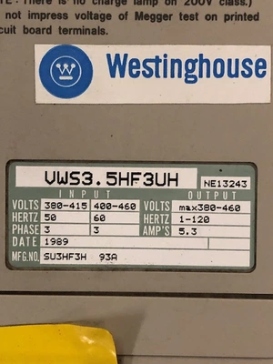 Westinghouse Adjustable Frequency Control VWS3.5HF3UH New Storeroom Spare