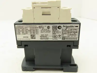 Schneider LC1D09G7 Contactor 120V Coil 9A 600VAC 3PH 1NO/1NC 8Hp
