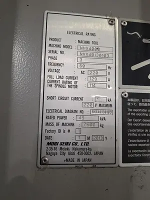 USED 2013 MORI SEIKI NHX4000
