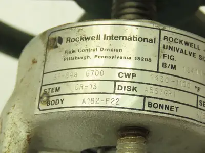 Rockwell Edward B66264 Univalve Y-Pattern Manual Globe Valve 3/4" Socket Weld