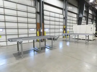 Habasit 38"x 11' 6" Slider Bed Conveyor 33.5"W Grip Belt 220V 3PH 5FPM