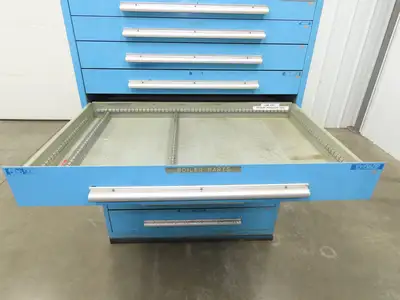 Nu-Era Modular Tool Storage Cabinet 10 Drawer 45x28x61" Stanley Vidmar Blue