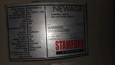 USED CUMMINS/STAMFORD 300KW DIESEL GENERATOR
