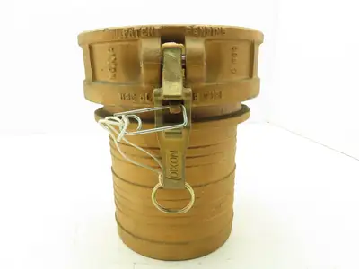 Dixon 600-C-BR Brass Camlock Cam & Groove 6" Female C Coupler x Hose Barb Shank