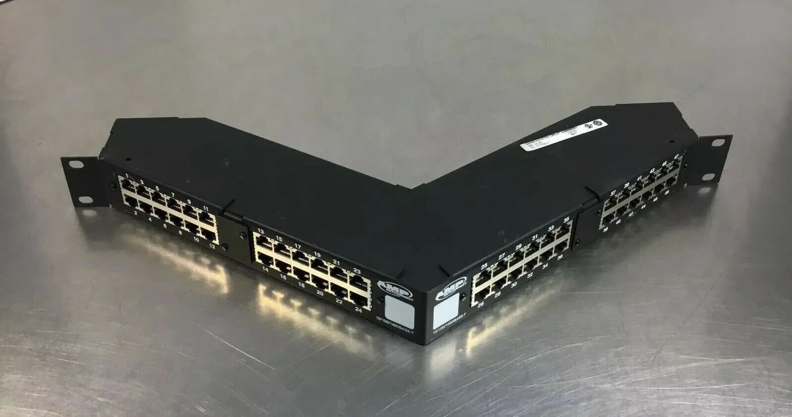 AMP NETCONNECT 1777052-1 48-Port Ethernet Patch Panel Angled Rackmount 3C