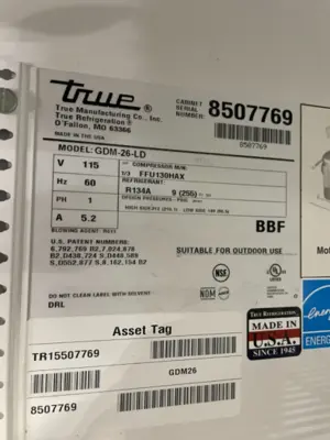 182-0054 True GDM-26-LD Glass 1-Door Refrigerator