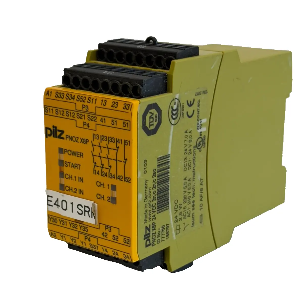USED PILZ PNOZ-X8P-24VDC-3N/O-2N/C-2SO SAFETY RELAY 777760 PNOZX8P24VDC3NO2NC2SO