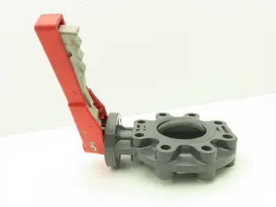 Spears 4" CPVC Butterfly Valve PVC Disc 8-Bolt w/Handle 150psi