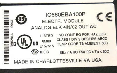 GE FANUC IC660EBA100P ANALOG BLOCK W/ IC660TSA100M , IC660EBA100